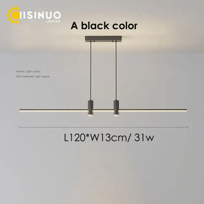 Modern minimalist black & gold adjustable led pendant light dining room