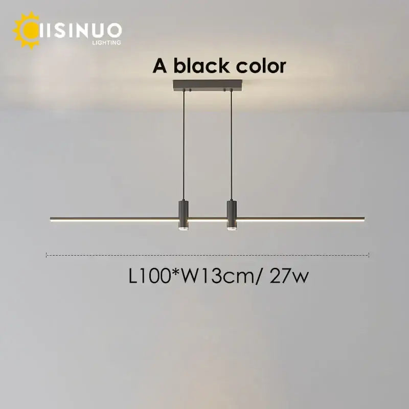 Modern minimalist black & gold adjustable led pendant light dining room