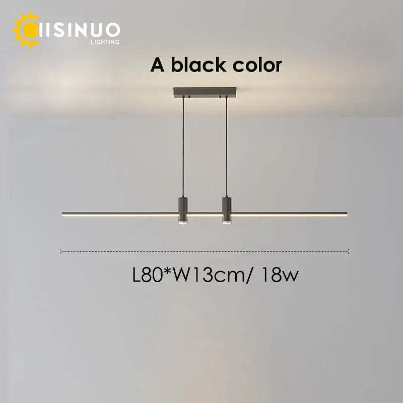 Modern minimalist black & gold adjustable led pendant light dining room