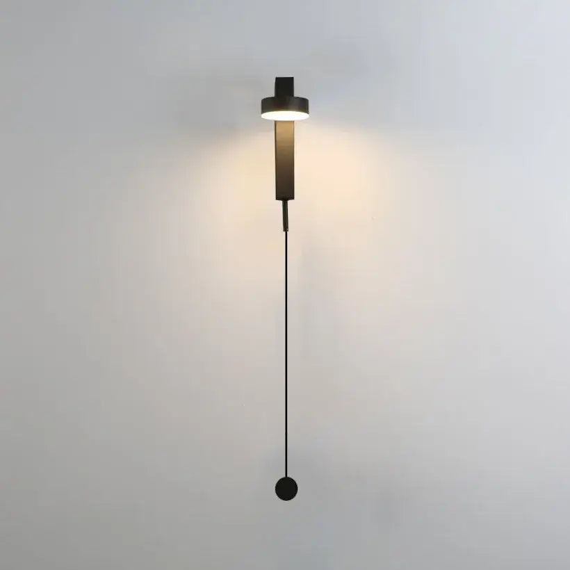 Modern minimalist black & gold t style wall light sconce bedroom