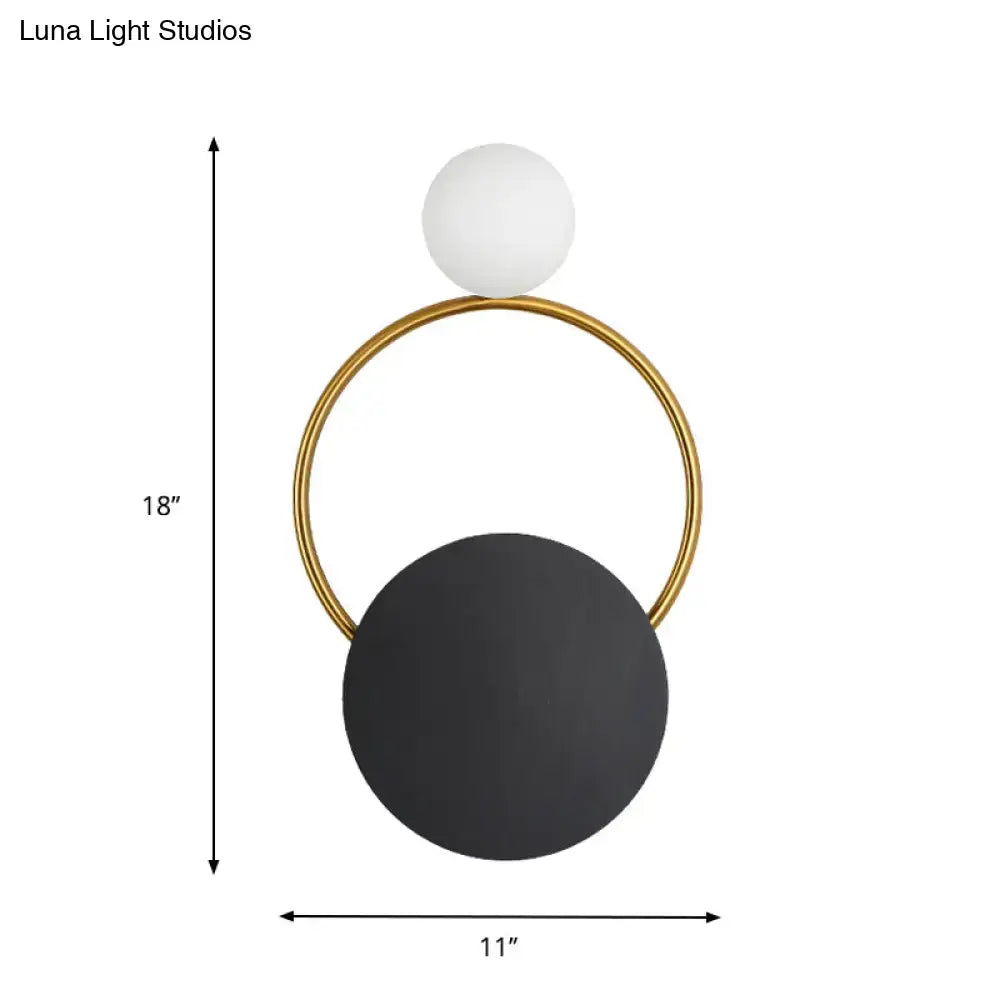 Modern minimalist black & gold wall light bedroom sconce