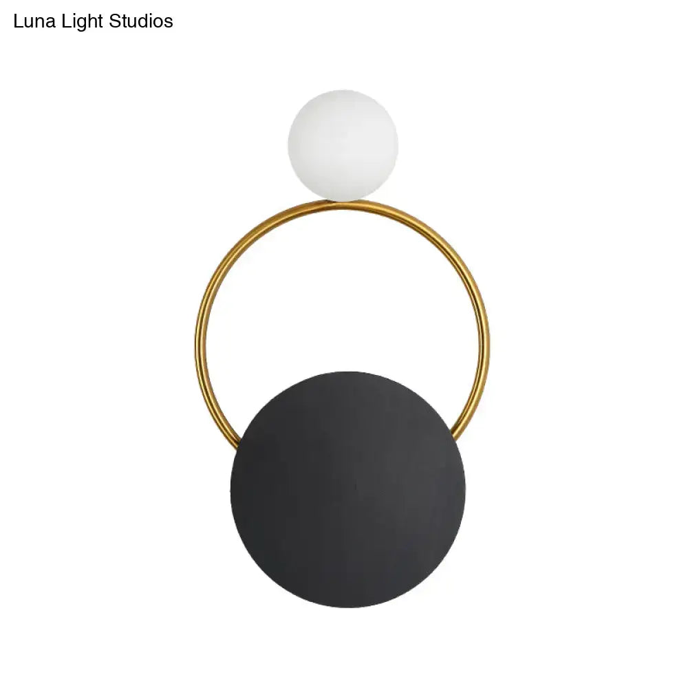 Modern minimalist black & gold wall light bedroom sconce