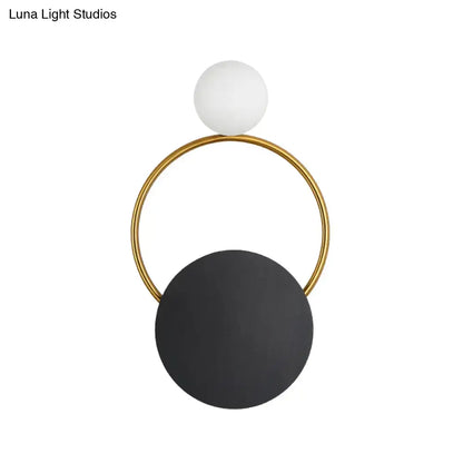 Modern minimalist black & gold wall light bedroom sconce