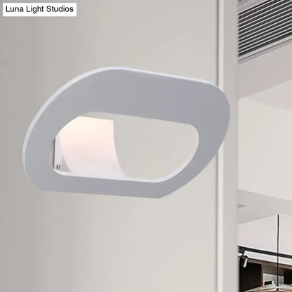 Modern minimalist black & grey oval shade wall lamp bedroom lighting