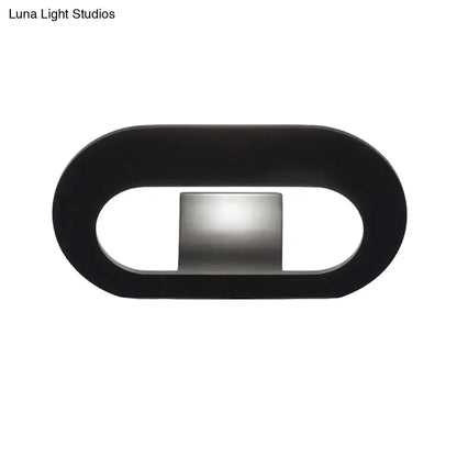 Modern minimalist black & grey oval shade wall lamp bedroom lighting