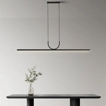 Modern minimalist black led ceiling chandelier kitchen island light