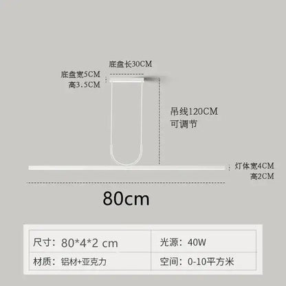 Modern minimalist black led ceiling chandelier kitchen island light
