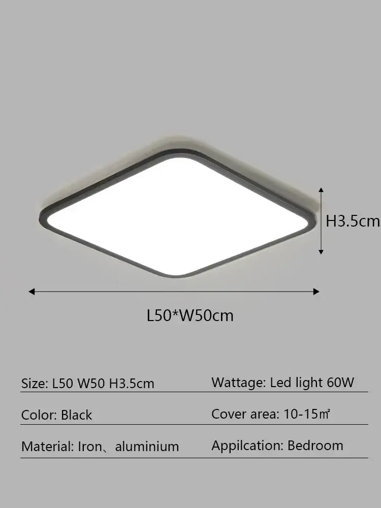 Modern minimalist black led ceiling lamp for living room