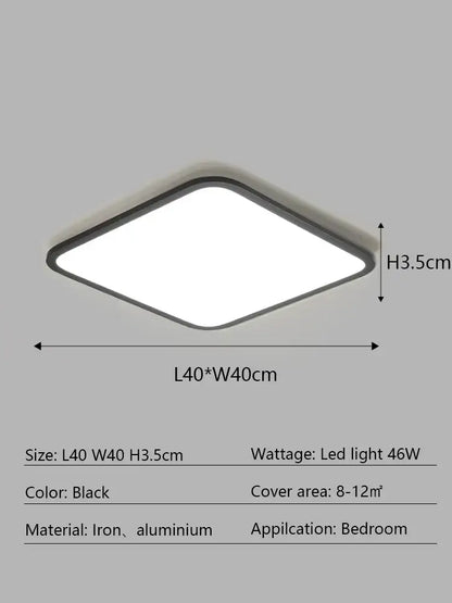 Modern minimalist black led ceiling lamp for living room