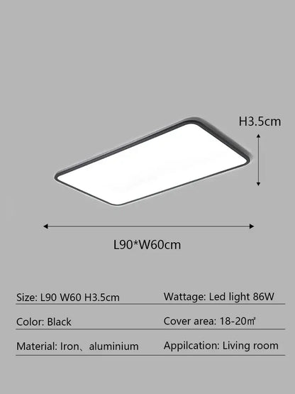 Modern minimalist black led ceiling lamp for living room
