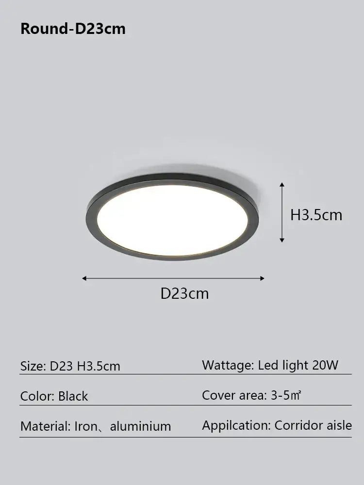 Modern minimalist black led ceiling lamp for living room