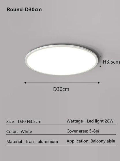 Modern minimalist black led ceiling lamp for living room