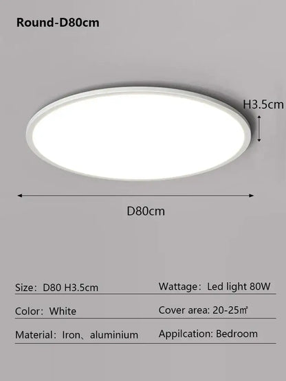 Modern minimalist black led ceiling lamp for living room
