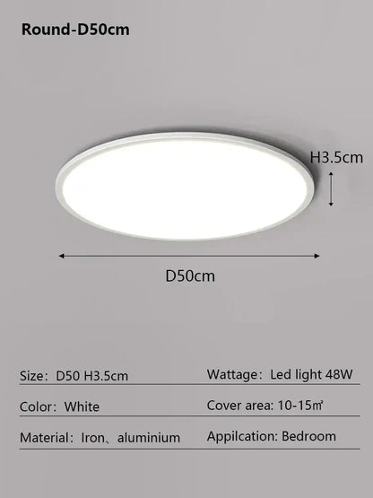 Modern minimalist black led ceiling lamp for living room