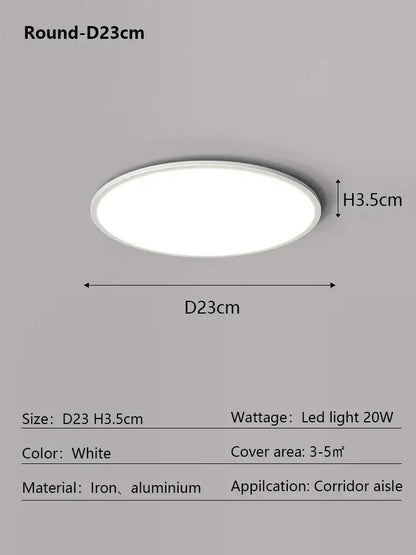 Modern minimalist black led ceiling lamp for living room