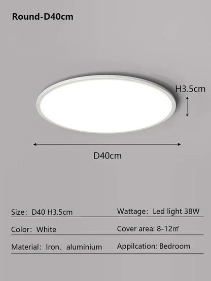 Modern minimalist black led ceiling lamp for living room