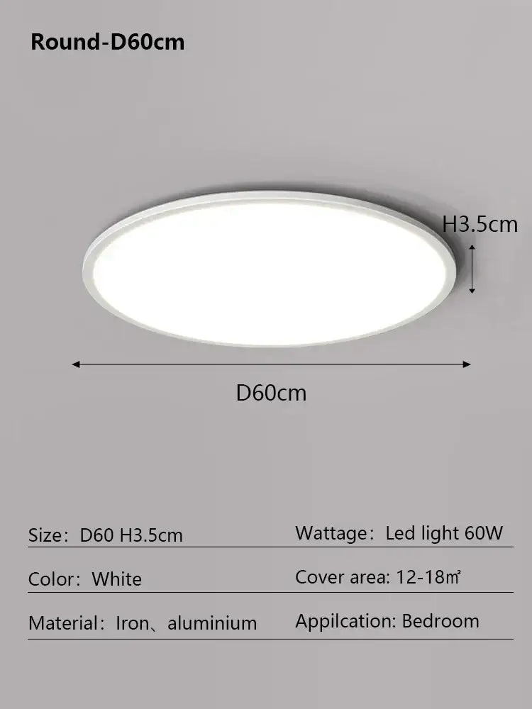 Modern minimalist black led ceiling lamp for living room