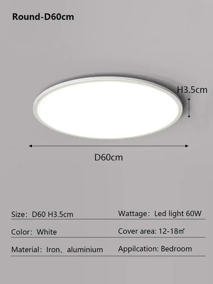 Modern minimalist black led ceiling lamp for living room