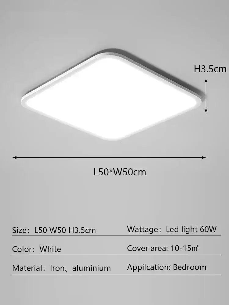 Modern minimalist black led ceiling lamp for living room