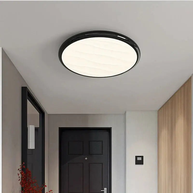 Modern minimalist black led ceiling light for bedroom with remote