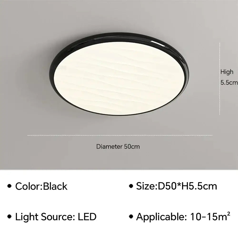 Modern minimalist black led ceiling light for bedroom with remote