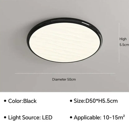 Modern minimalist black led ceiling light for bedroom with remote
