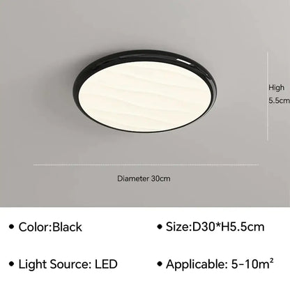 Modern minimalist black led ceiling light for bedroom with remote