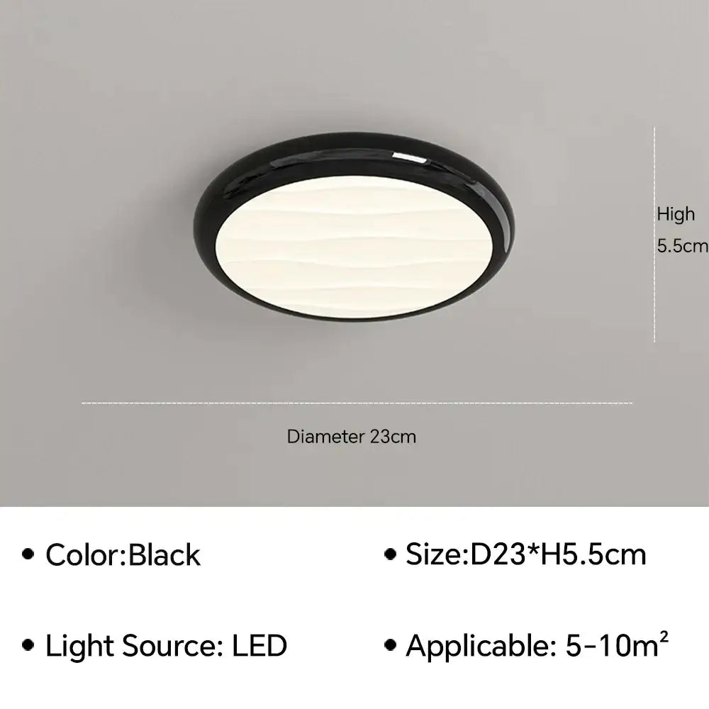 Modern minimalist black led ceiling light for bedroom with remote