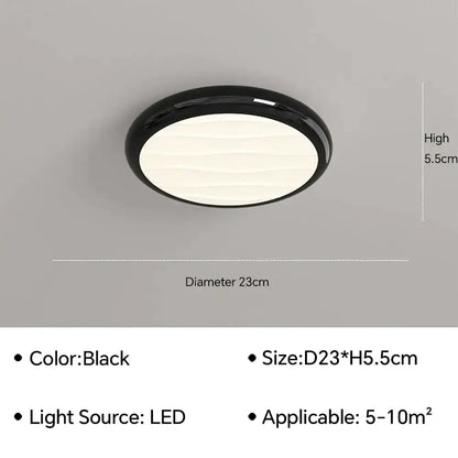 Modern minimalist black led ceiling light for bedroom with remote