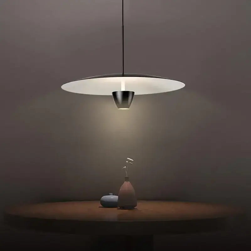 Modern minimalist black led pendant light for dining room
