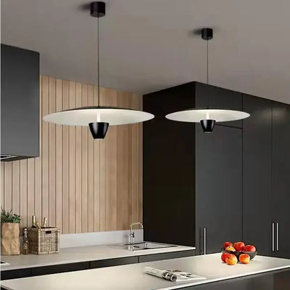 Modern minimalist black led pendant light for dining room