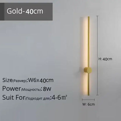 Modern minimalist black led strip wall lamp for staircase lighting