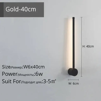 Modern minimalist black led strip wall lamp for staircase lighting