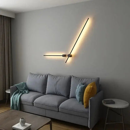 Modern minimalist black led strip wall lamp for staircase lighting