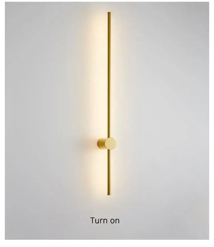 Modern minimalist black led strip wall lamp for staircase lighting