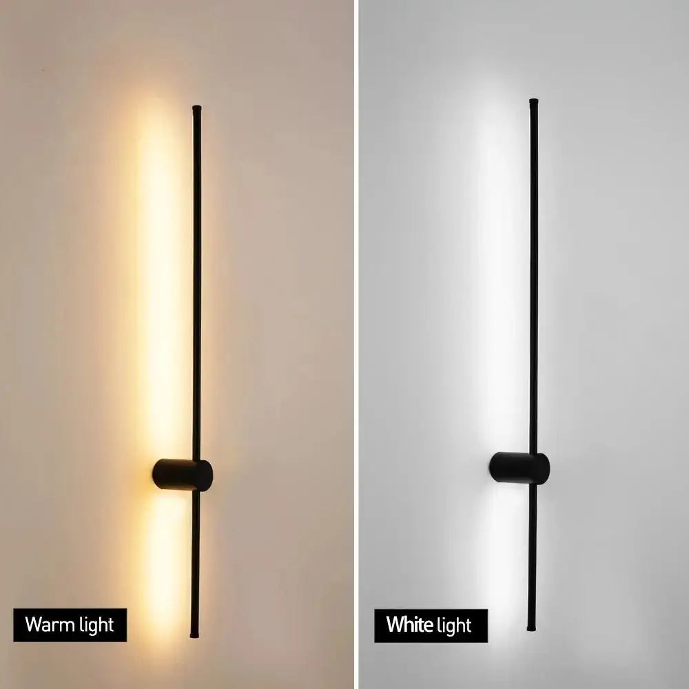 Modern minimalist black led strip wall lamp for staircase lighting