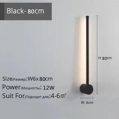 Modern minimalist black led strip wall lamp for staircase lighting