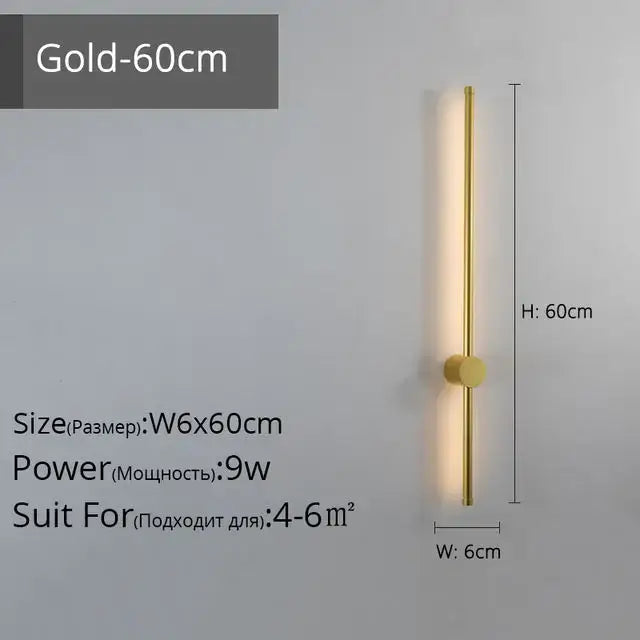 Modern minimalist black led strip wall lamp for staircase lighting