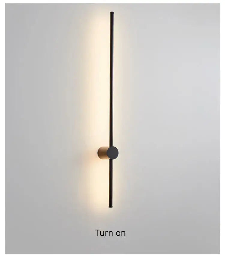 Modern minimalist black led strip wall lamp for staircase lighting