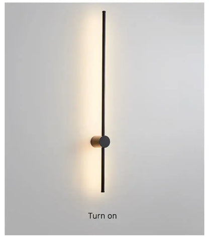 Modern minimalist black led strip wall lamp for staircase lighting