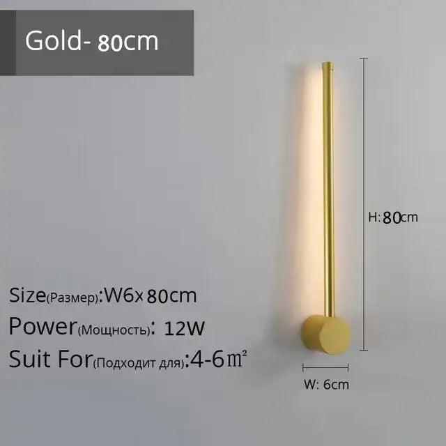 Modern minimalist black led strip wall lamp for staircase lighting