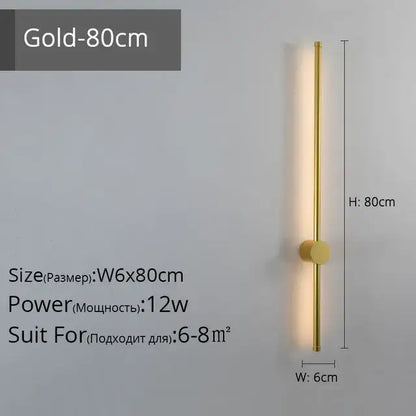 Modern minimalist black led strip wall lamp for staircase lighting