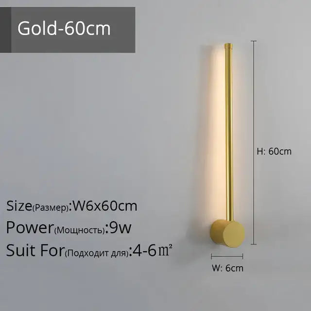 Modern minimalist black led strip wall lamp for staircase lighting
