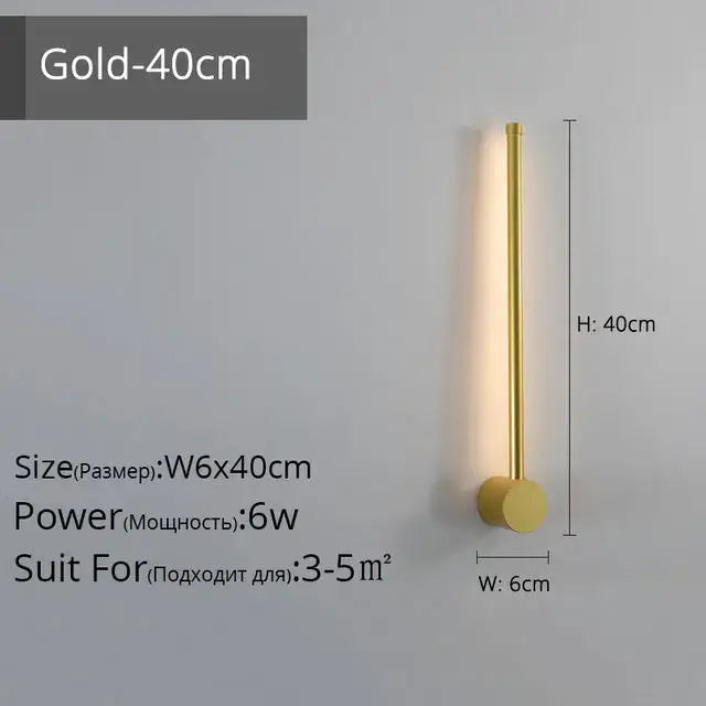 Modern minimalist black led strip wall lamp for staircase lighting