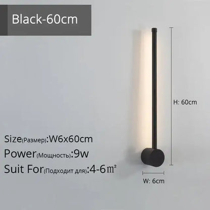 Modern minimalist black led strip wall lamp for staircase lighting