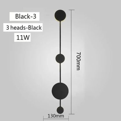Modern minimalist black led wall lamp for living room geometric sconce