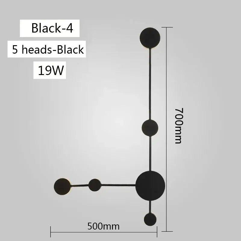 Modern minimalist black led wall lamp for living room geometric sconce