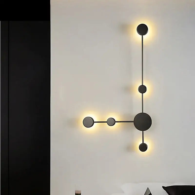 Modern minimalist black led wall lamp for living room geometric sconce