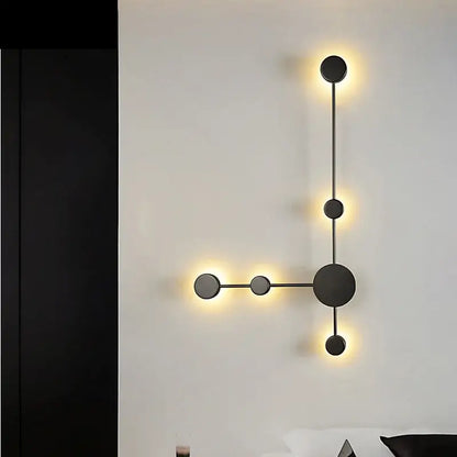 Modern minimalist black led wall lamp for living room geometric sconce