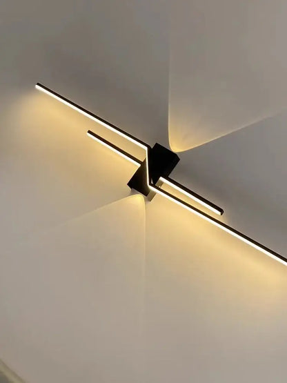 Modern minimalist black led wall lamp strip for living room